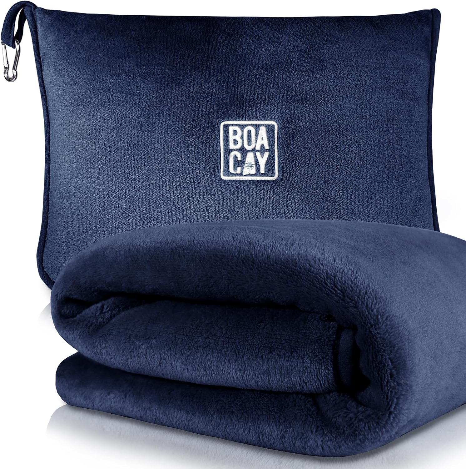 BOACAY Soft & Warm Travel Blanket for Airplane & Car - Long Flight Essential for Women, Men, Kids - Compact Pillow with