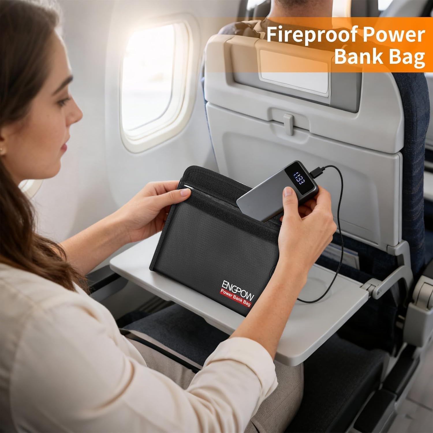 ENGPOW Fireproof Organizer Travel Safe Bag, Portable Electronic Carry Case — view 2