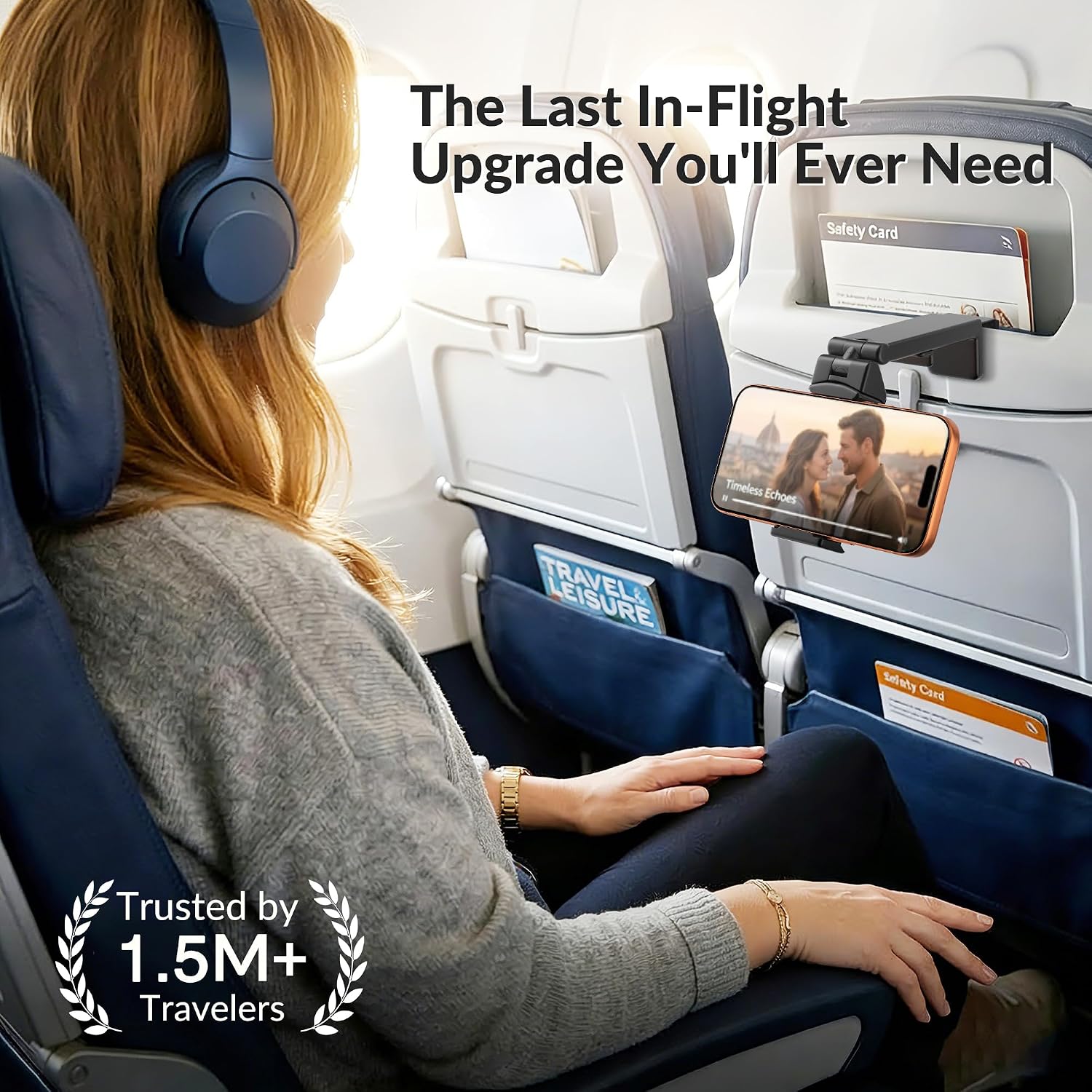 Perilogics Universal Airplane Phone Holder Mount, Plane Travel Essentials — view 2